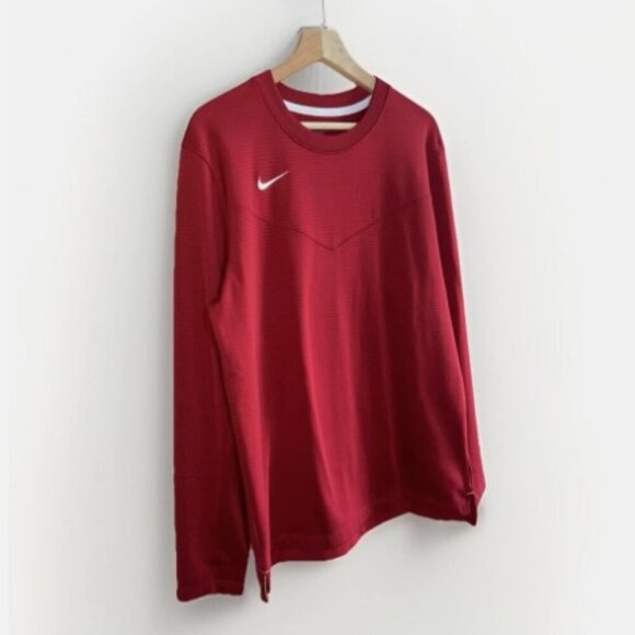 Nike Dry Fit Red Long Sleeve Men's Shirt Size Medium Sideline - Picture 3 of 9